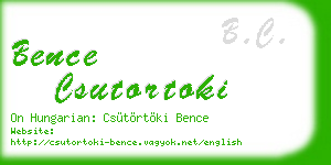 bence csutortoki business card